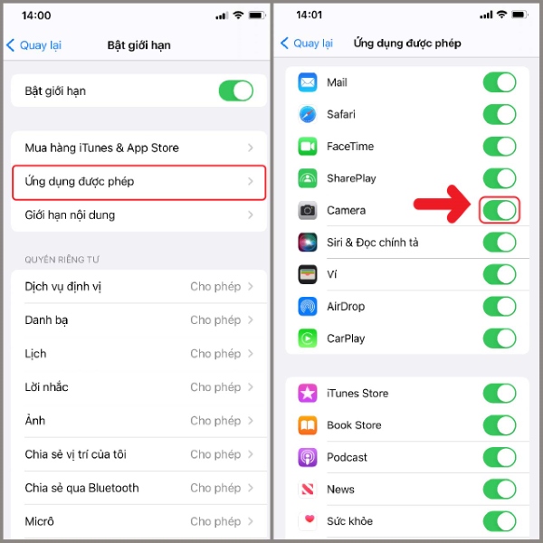ứng dụng bị ẩn