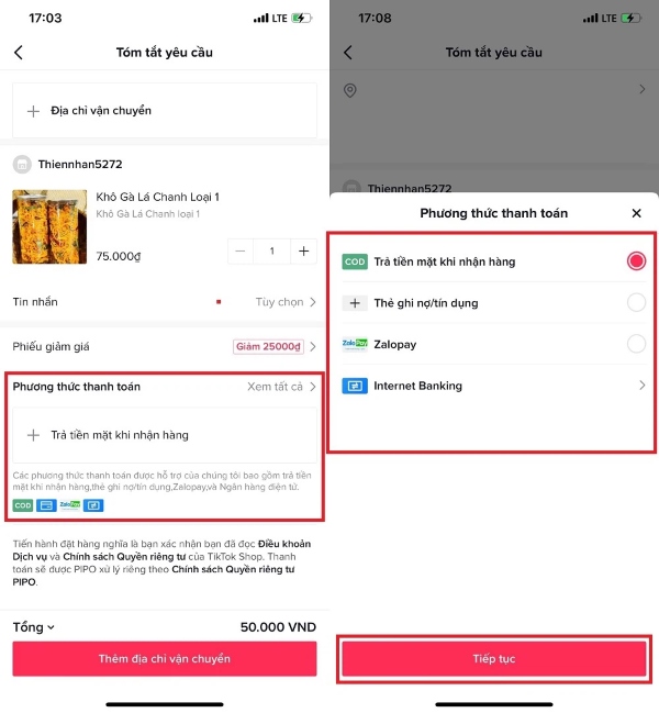 cách mua hàng trên tiktok shop