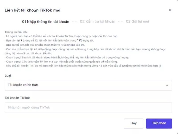 liên kết tiktok shop