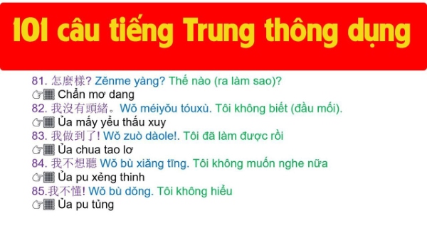 Những câu giao tiếp tiếng trung thông dụng.
