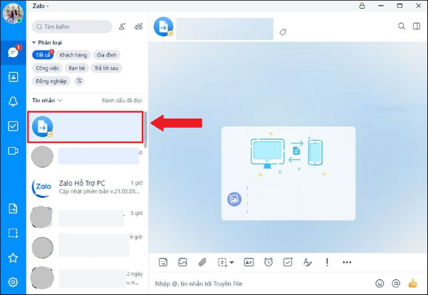 Cách gửi file trên 100MB qua Zalo phiên bản máy tính.