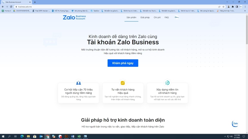 đăng ký Zalo Business