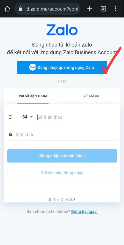 đăng ký Zalo Business