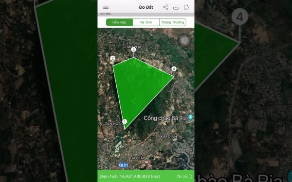 đo diện tích trên Google Maps