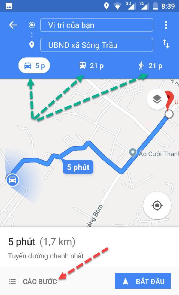 đo khoảng cách trên Google Maps