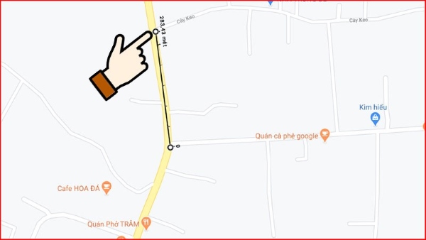 đo khoảng cách trên Google Maps