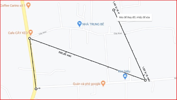 đo khoảng cách trên Google Maps