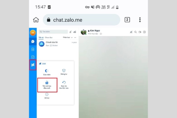 mã hóa đầu cuối Zalo là gì