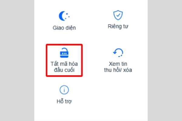 mã hóa đầu cuối Zalo là gì