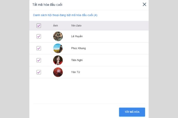 mã hóa đầu cuối Zalo là gì