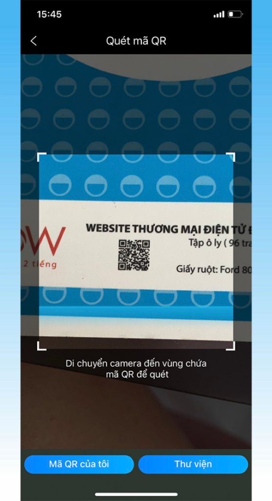 quét mã QR trên Zalo máy tính