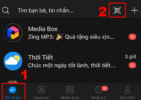 quét mã QR trên Zalo máy tính