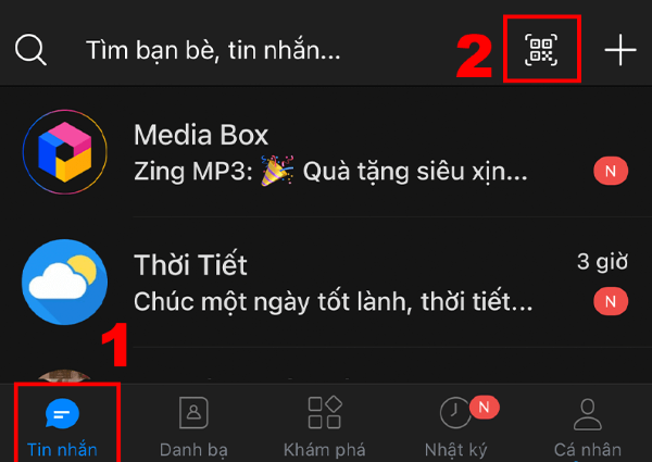 quét mã QR trên Zalo máy tính