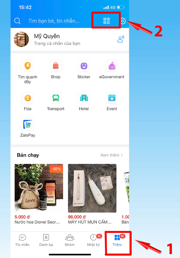 quét mã QR trên Zalo máy tính