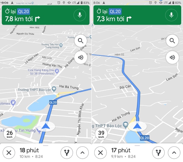 xem tốc độ di chuyển trên Google Maps