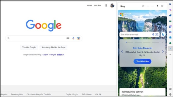 Có thề sử dụng Bing AI trên bất kỳ tab nào