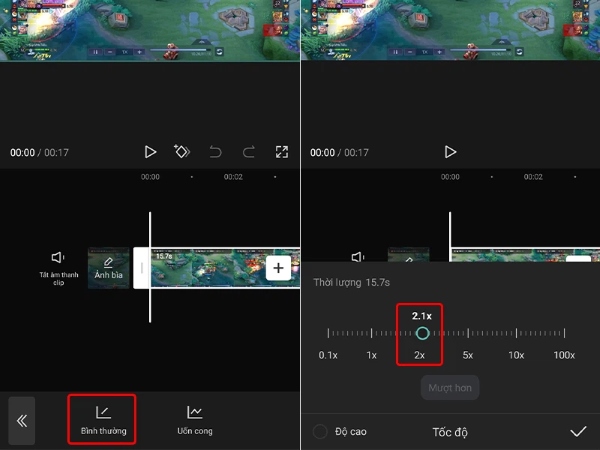 cách chỉnh tốc độ video trên capcut
