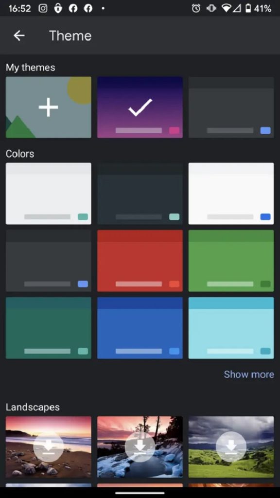 Chọn chủ đề theo ý mình bằng cách click chọn My Themes