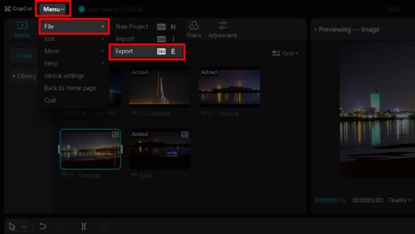 cách lưu video trên capcut