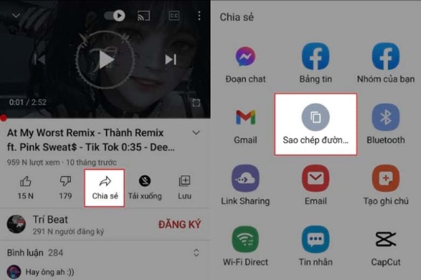 chuyển nhạc youtube sang capcut mp3