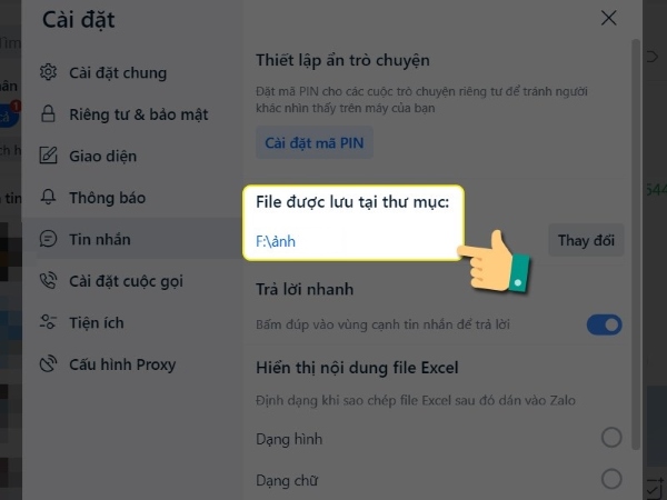 Nhấn lưu để lưu đường dẫn lưu file mới
