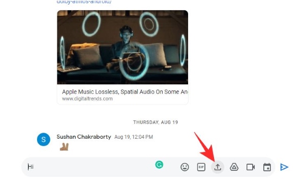 Nhấn vào biểu tượng Tải lên