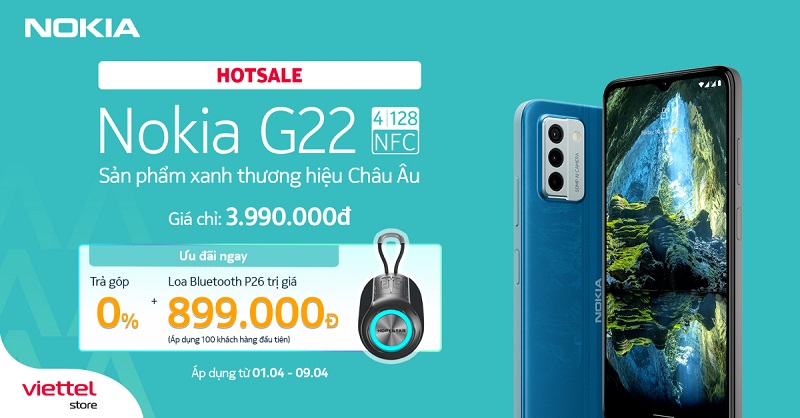 Viettel Store chính thức mở bán Nokia G22, giảm 700.000đ cùng nhiều ưu đãi hấp dẫn
