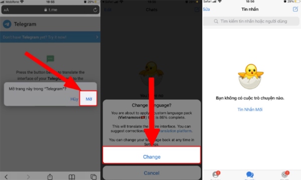 cài tiếng việt cho Telegram trên điện thoại