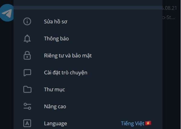 cài tiếng việt cho Telegram trên điện thoại