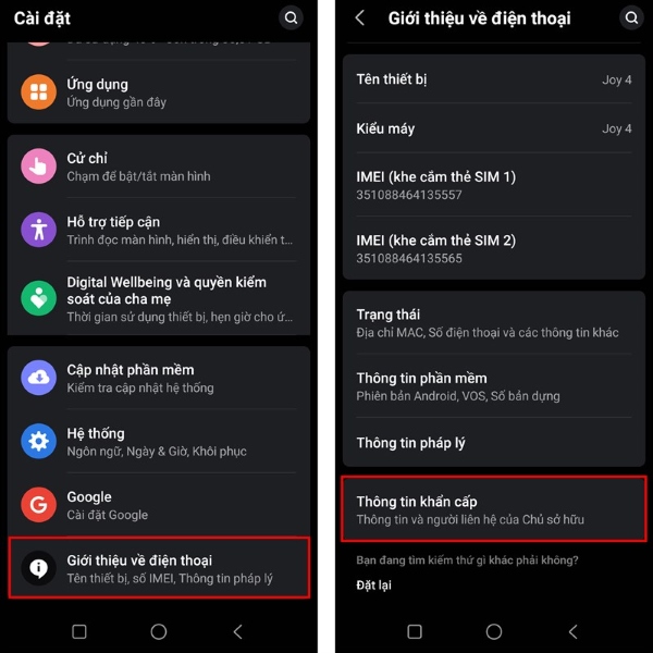 Thông tin khẩn cấp..