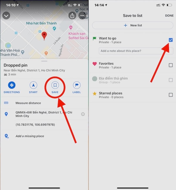 Nhấn vào biểu tượng Lưu