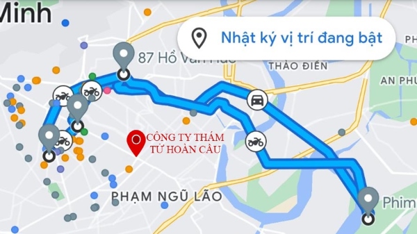 Lịch sử tìm kiếm trên Google Maps
