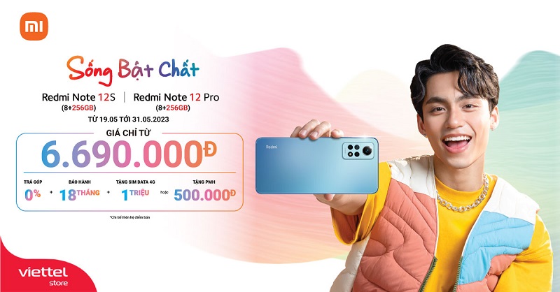 Viettel Store chính thức mở bán Redmi Note 12 Pro 4G và Note 12S trên toàn quốc