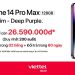 [Duy nhất 200 suất] iPhone 14 Pro Max 128GB màu Tím giá chỉ còn 26.590.000đ