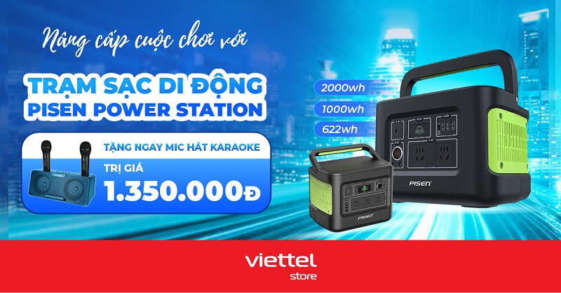 Nâng cấp cuộc chơi khi mua Trạm sạc di động Pisen tặng ngay Mic hát karaoke trị giá 1.350.000đ