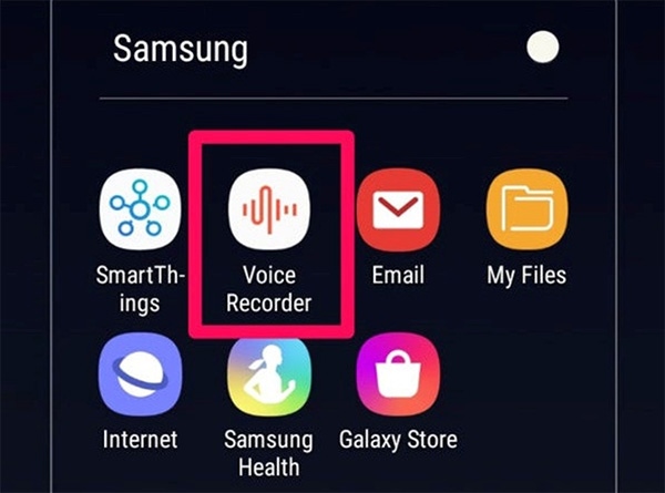 Ứng dụng ghi âm trên samsung