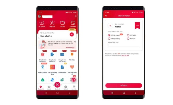 cách rút tiền từ sim điện thoại về ViettePay