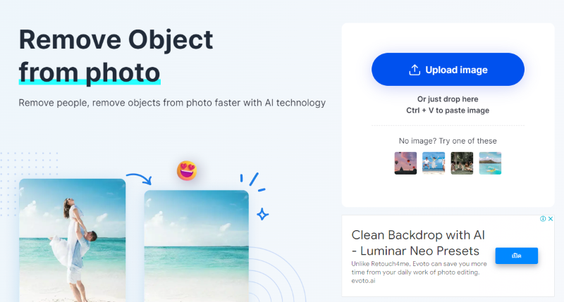 xóa vật thể khỏi ảnh online
