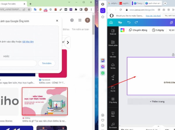 cách chèn ảnh vào Canva