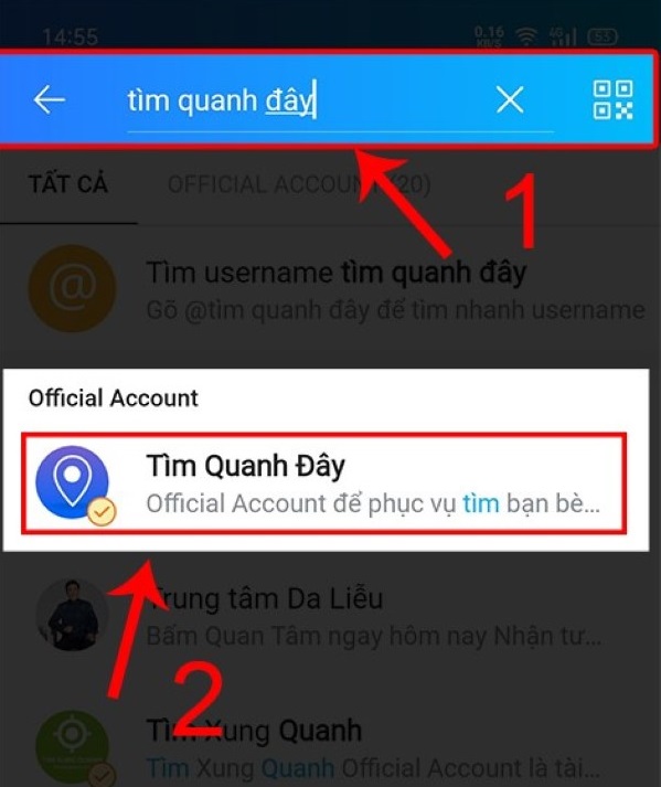 cách tìm bạn quanh đây trên Zalo
