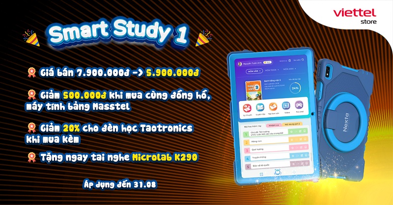 Nexta Smart Study 1 giảm giá sốc kèm nhiều ưu đãi hấp dẫn tại Viettel Store