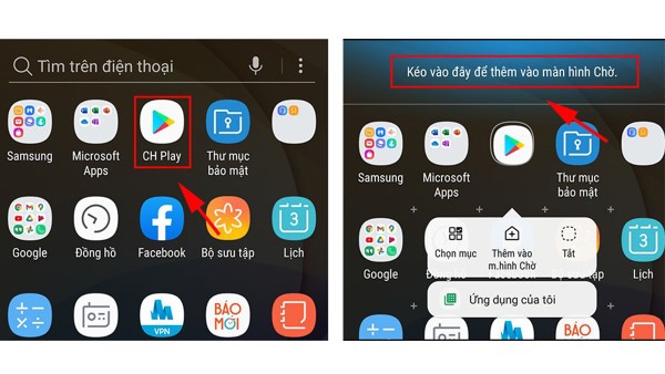 Tạo shortcut trên Android