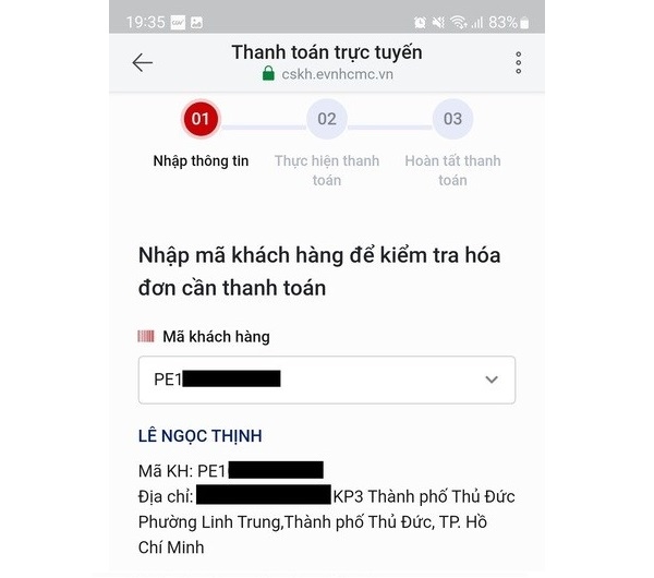 cách đóng tiền điện online