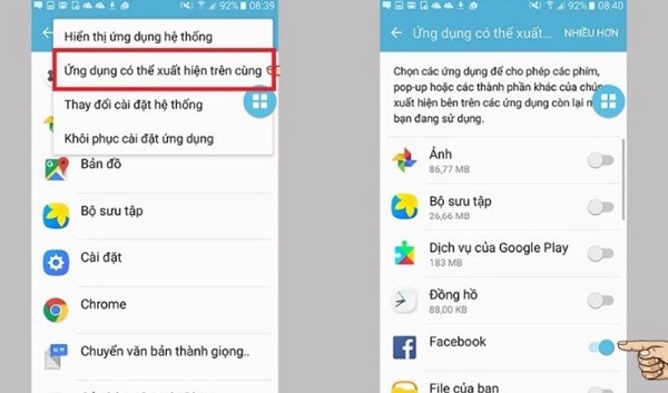 Cách tắt ứng dụng chặn màn hình