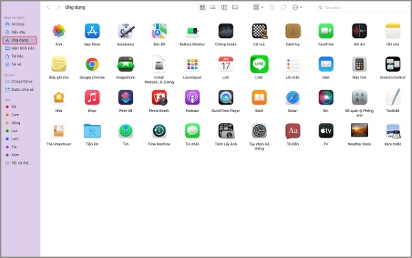 Đưa ứng dụng ra màn hình Macbook