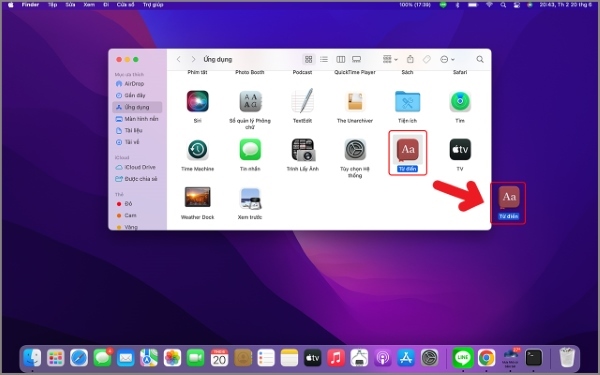 Đưa ứng dụng ra màn hình Macbook