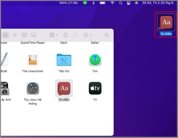 Đưa ứng dụng ra màn hình Macbook