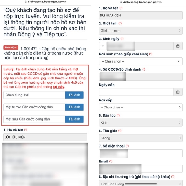 làm hộ chiếu gắn chip online