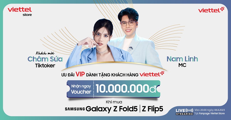 Đón xem livestream săn voucher đến 10 triệu đồng dành tặng khách hàng Viettel++ khi mua Galaxy Z Fold5| Z Flip5