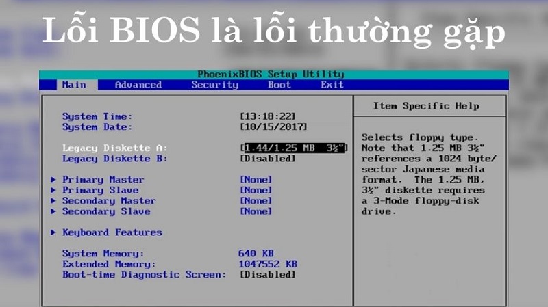 lỗi máy tính tự vào bios win 10